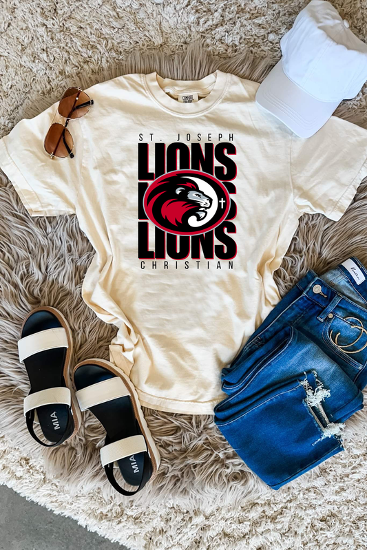 Lions Repeat Ivory Comfort Colors Tee