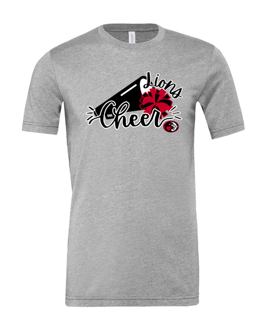 Lions Cheer Bella Canvas Heather Grey Tee