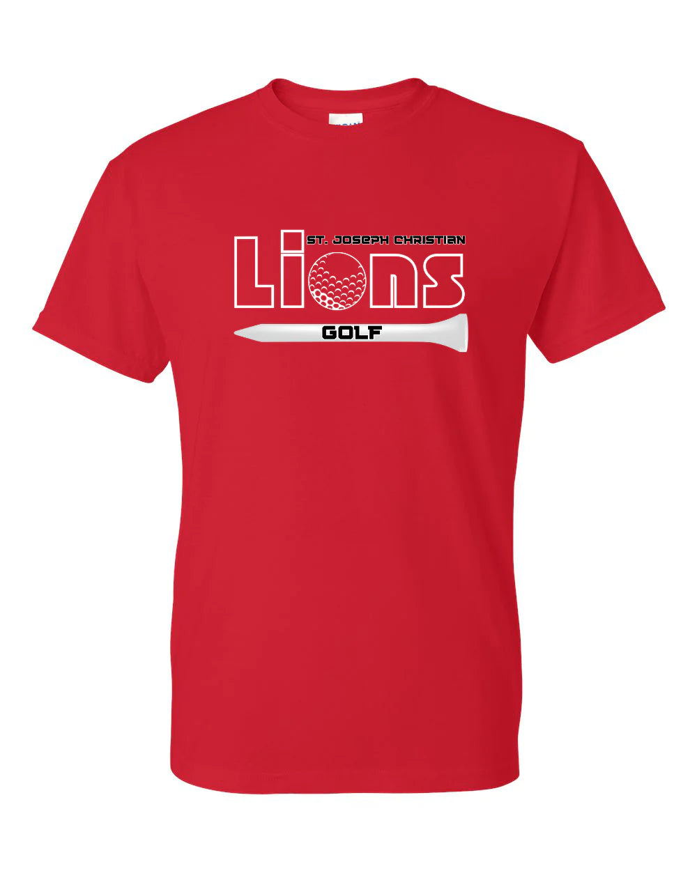 Black & White Lions Golf Red Tee