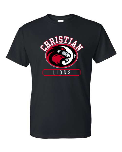 Oval Christian Lions Black Short Sleeve/Long Sleeve