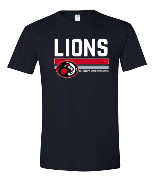 Horizontal Lions Black Tee