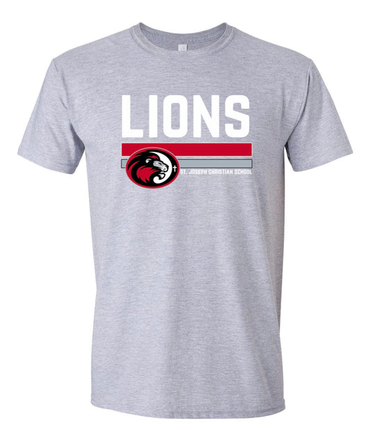 Horizontal Lions Sports Grey Tee