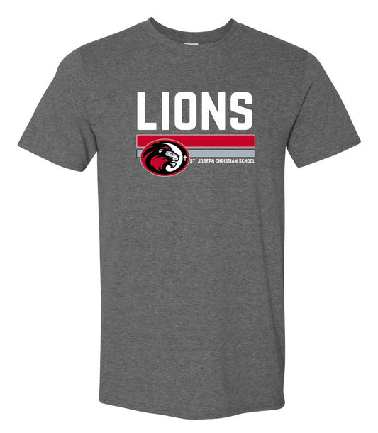 Horizontal Lions Dark Heather Grey