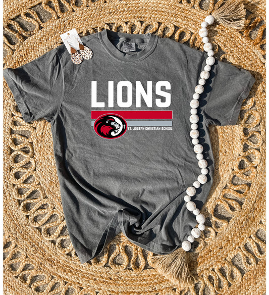 Horizontal Lions Pepper Tee