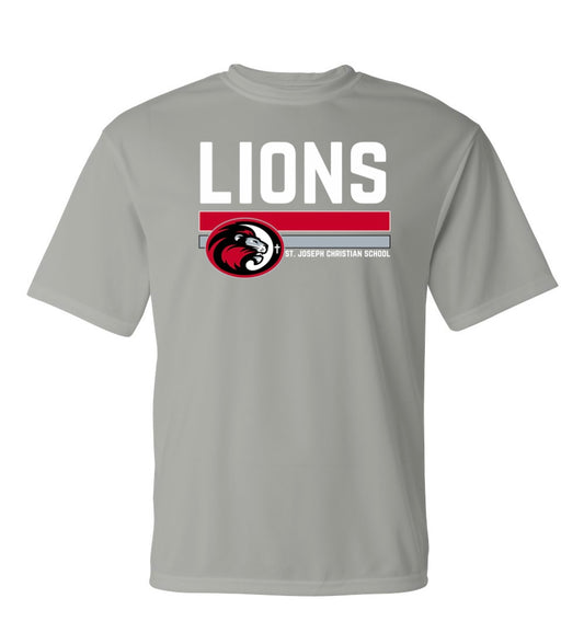 Horizontal Lions Silver Performance Tee