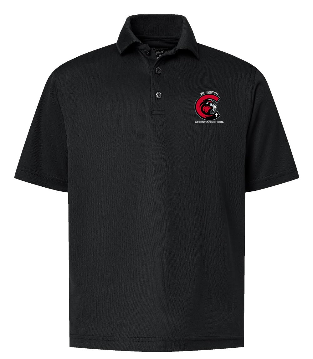 Black Youth Paragon Performance Mini Mesh Polo