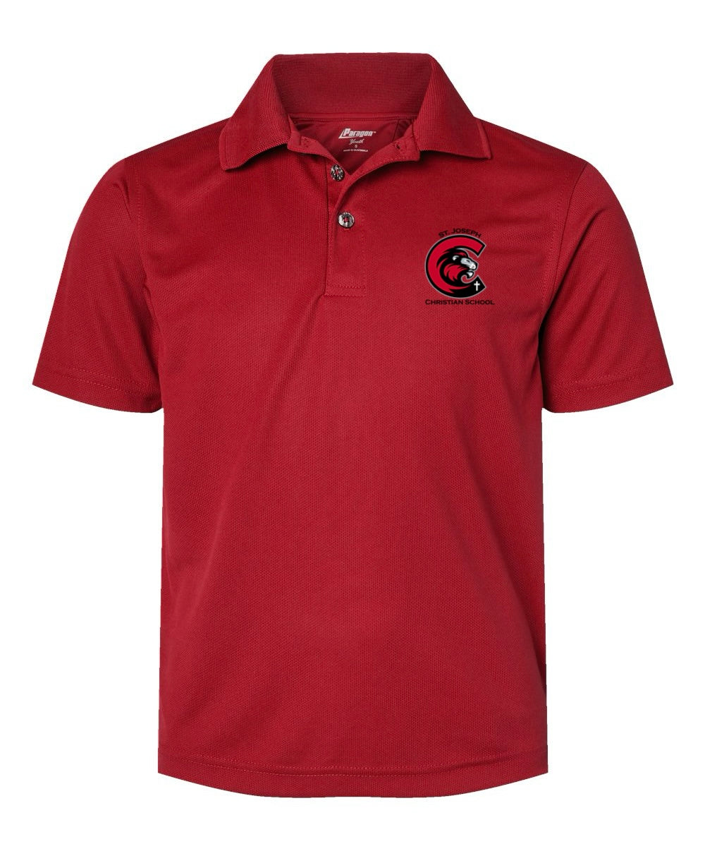 Red Youth Paragon Performance Mini Mesh Polo