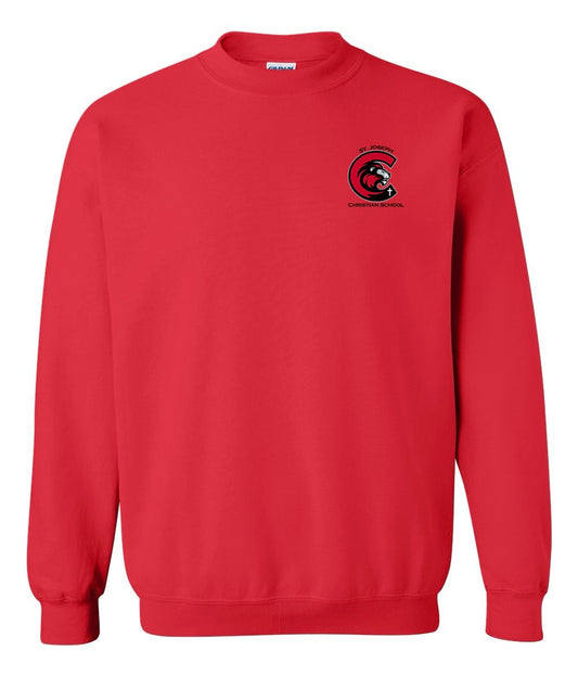 Adult SJCS Left Chest Logo Red Sweatshirt