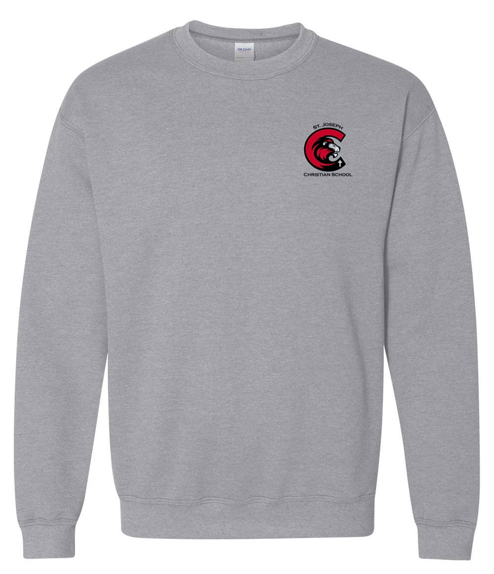 Adult SJCS Left Chest Logo Sports Grey Sweatshirt