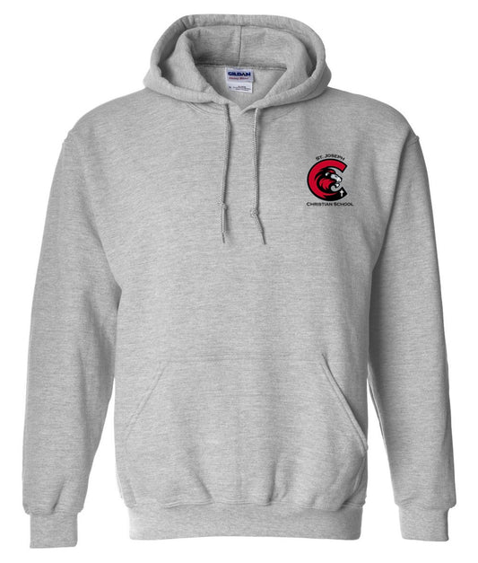 Adult SJCS Left Chest Logo Sports Grey Hoodie