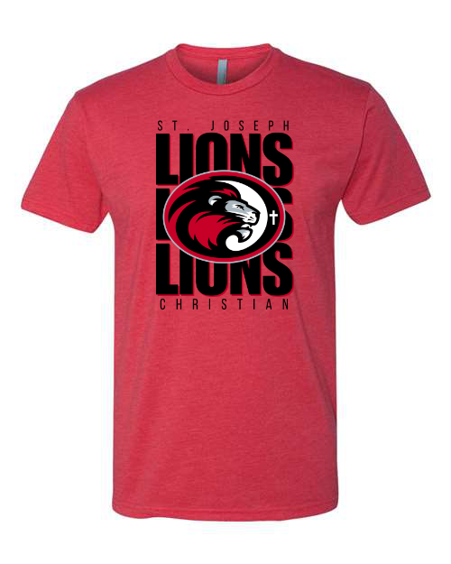 Lions Repeat Next Level Red Tee