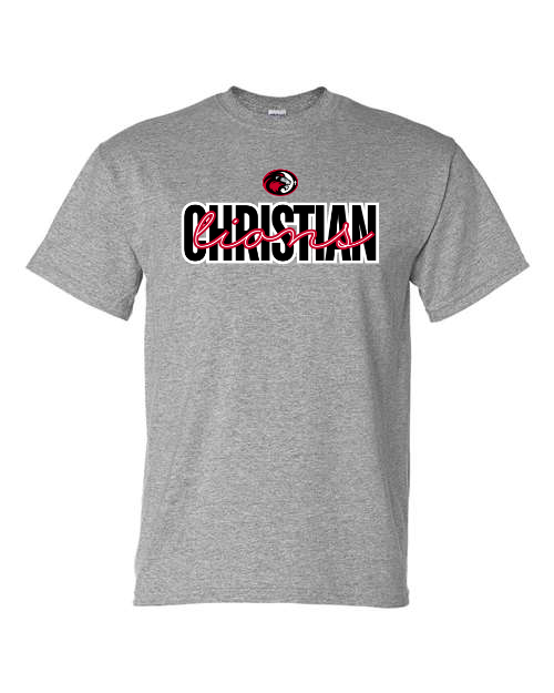 Lions Script Christian Sports Grey Short Sleeve/Long Sleeve