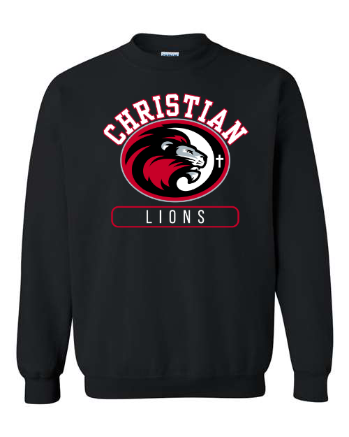 Oval Christian Lions Black Sweatshirt/Hoodie Option