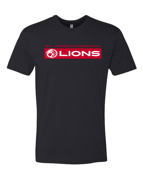 Horizontal White SJCS Lions Black Short Sleeve/Long Sleeve