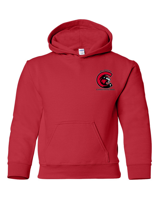 Youth SJCS Left Chest Logo Red Hoodie