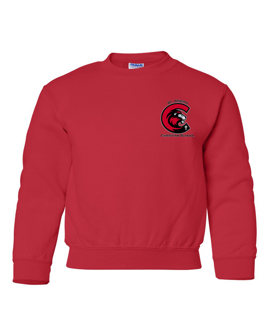 Youth SJCS Left Chest Logo Red Sweatshirt