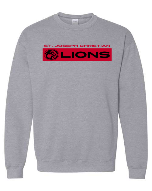 Red & Black SCJS Lions Sports Grey Sweatshirt/Hoodie Option