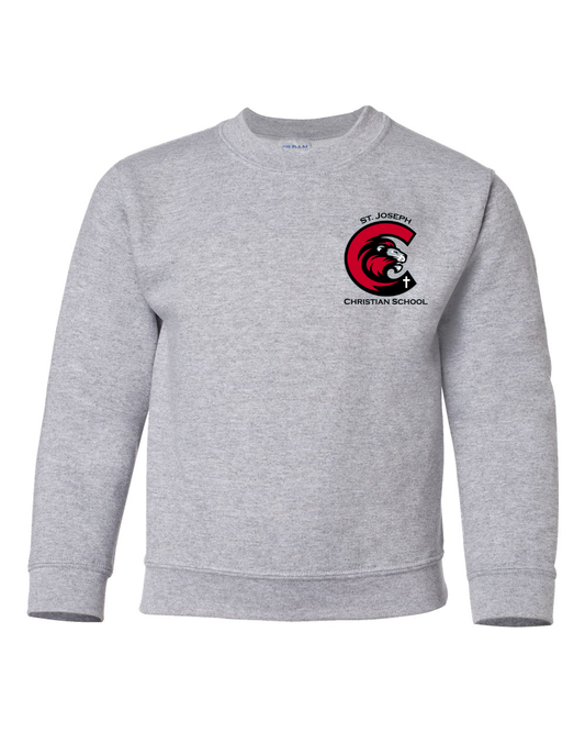 Youth SJCS Left Chest Logo Sports Grey Sweatshirt